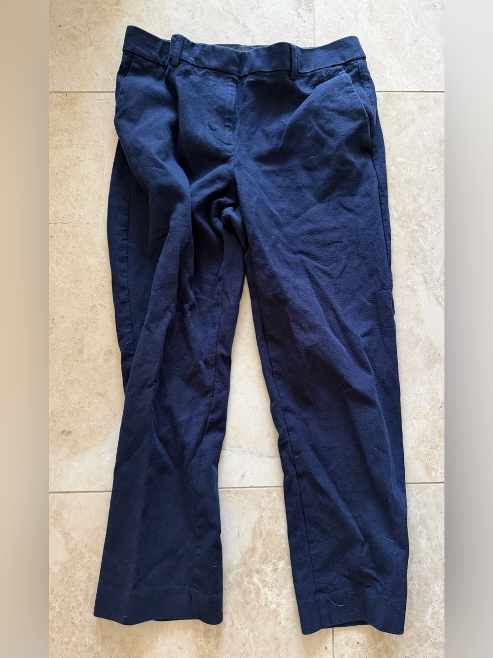 EUC Ann Taylor Eva Ankle Pants Curvy Fit Trousers Work Night Sky Navy 8 Office